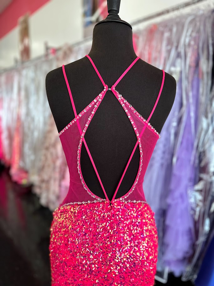 Step onto the red carpet in style with the Vienna Prom 8880 Long Prom Dress. This stunning gown features a sequin-embellished fitted silhouette, with a sheer plunging neckline and sheer sides that add a touch of sexiness. Perfect for formal events and pageants, this dress is sure to make you stand out from the crowd.

Sizes Available: 4


Colors: Fuchsia