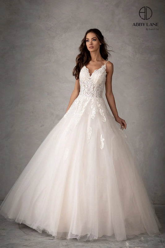 Abby Lane 97103 Lace and Tulle Wedding Dress A line ballgown
