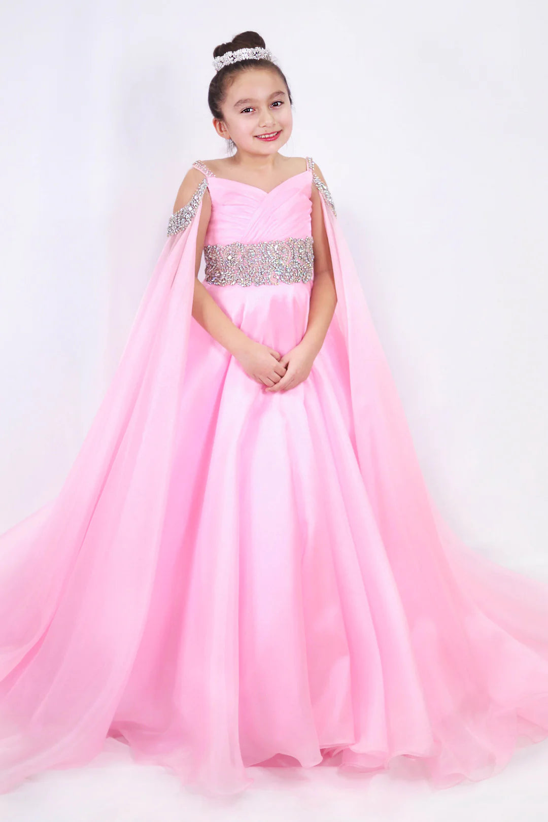 Ava Presley 27731 Girls Pageant Dress with Cape