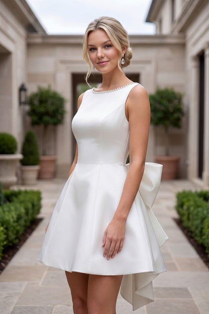 Nox Anabel Y7001 Satin Bow A Line Dress Cocktail Formal