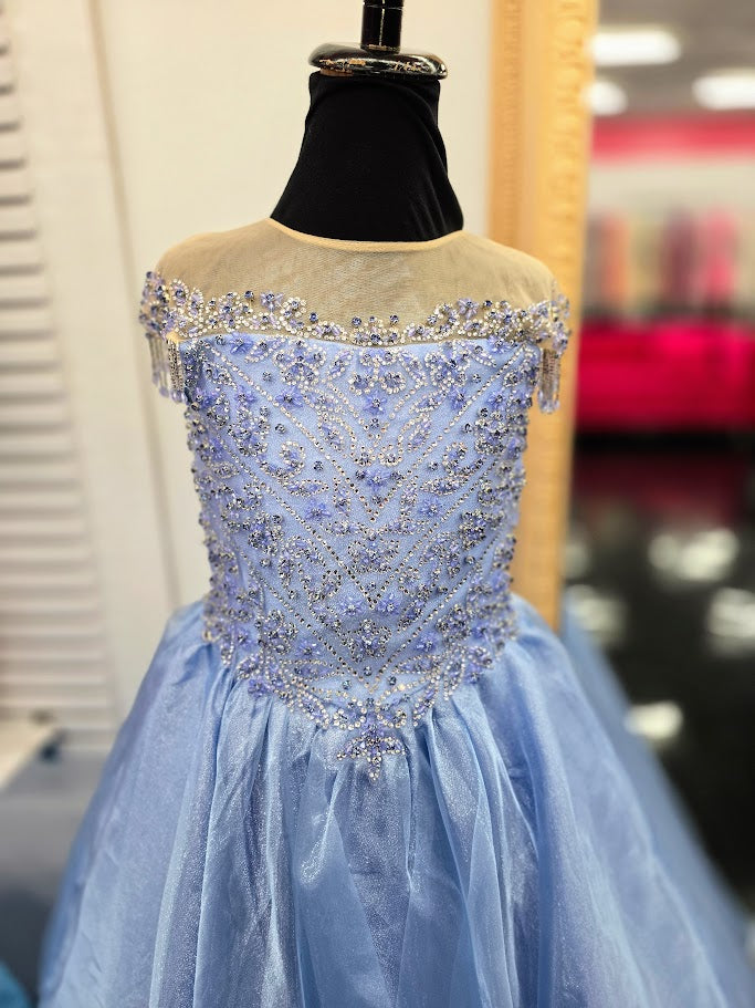 Sugar Kayne C357 Girls Pageant Dress Ballgown Off the Shoulder Fringe Glass Slipper Formals Sugar Kayne C357 Girls Pageant Dress Ballgown Off the Shoulder Fringe Glass Slipper Formals