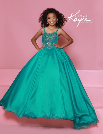 Sugar Kayne C389 Off the Shoulder Girls and Preteens Pageant Dress Straight Neckline Organza Long Ballgown.

Dazzle the judges in this breathtaking Sugar Kayne C389 pageant gown. The elegant off-the-shoulder design with straight neckline creates a sophisticated silhouette, while the luxurious organza fabric flows into a stunning long ballgown that catches the light with every movement. Perfect for making an unforgettable entrance and commanding attention on stage.

Colors&nbsp; Royal, Teal, White

Sizes&nbs