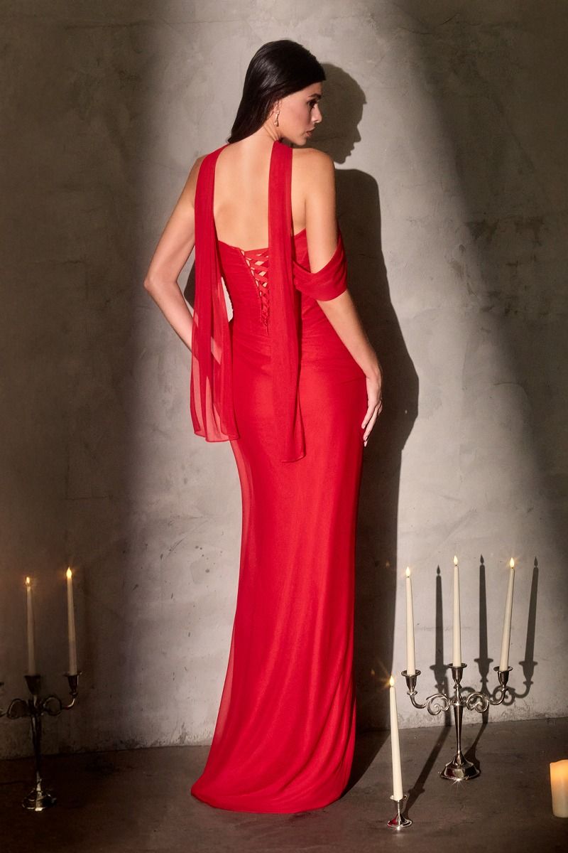 The Ladivine CD406 combines timeless elegance with contemporary design. This off-the-shoulder prom dress features a structured pleated corset bodice that creates a flattering silhouette, while the dramatic slit train adds movement and sophistication. The sweetheart neckline and fitted waist emphasize your curves, making this an ideal choice for prom, formal events, or special occasions. Crafted with premium attention to detail, this dress delivers red-carpet glamour with refined, editorial polish.

Silhouet