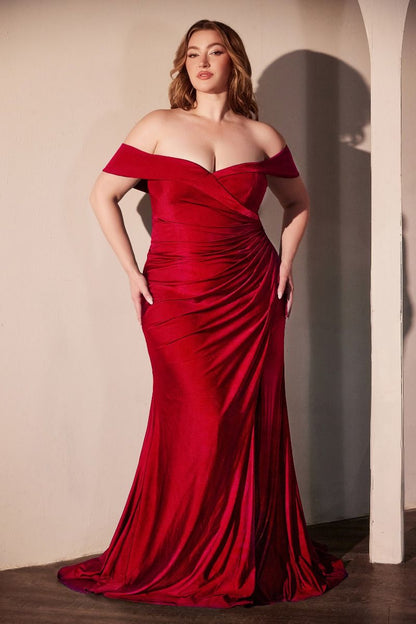 Ladivine CD790C Off the Shoulder Stretch Spandex Evening Gown