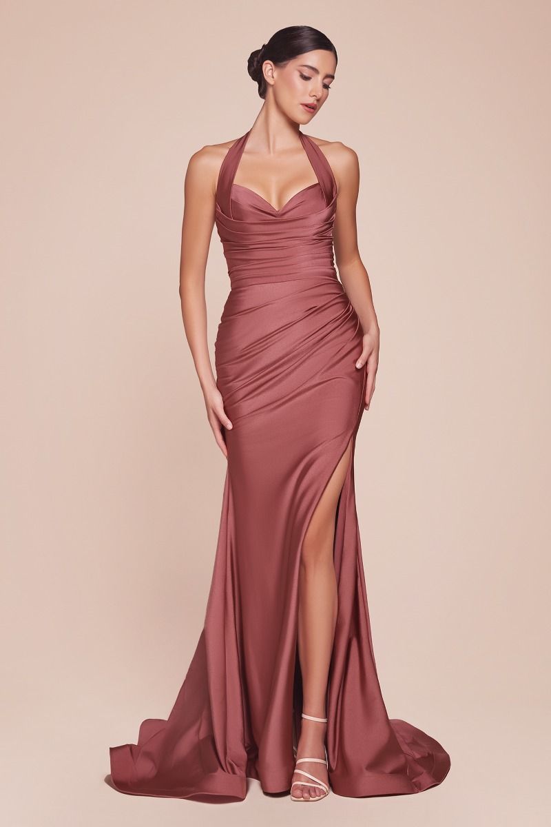 Ladivine CD796 stretch satin dress