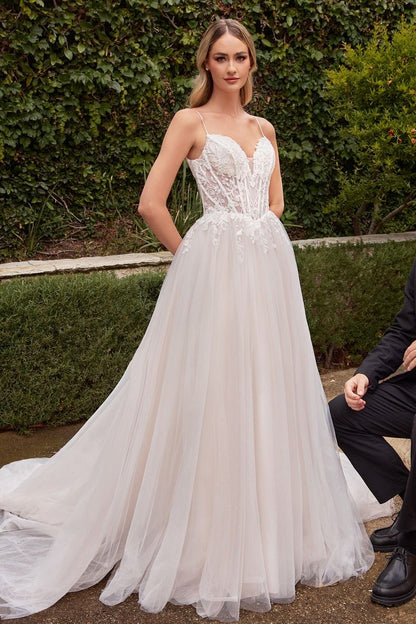 Ladivine CD854W White Wedding Dress - PromGirl Off White / 16 Ladivine CD854W White Wedding Dress - PromGirl Off White / 16