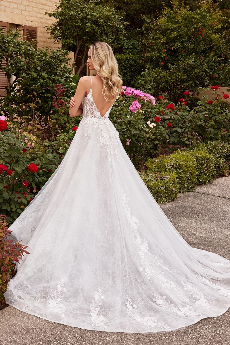 Andrea and Leo Couture CD857W Lace A Line Wedding Dress Spaghetti Stra Glass Slipper Formals Andrea and Leo Couture CD857W Lace A Line Wedding Dress Spaghetti Stra Glass Slipper Formals