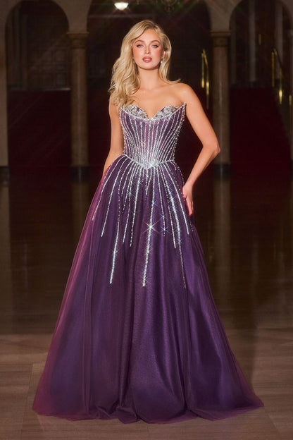 purple eggplant dress Long with Cape elastic fabric Eggplant Bridesmaid Dresses | Kennedy