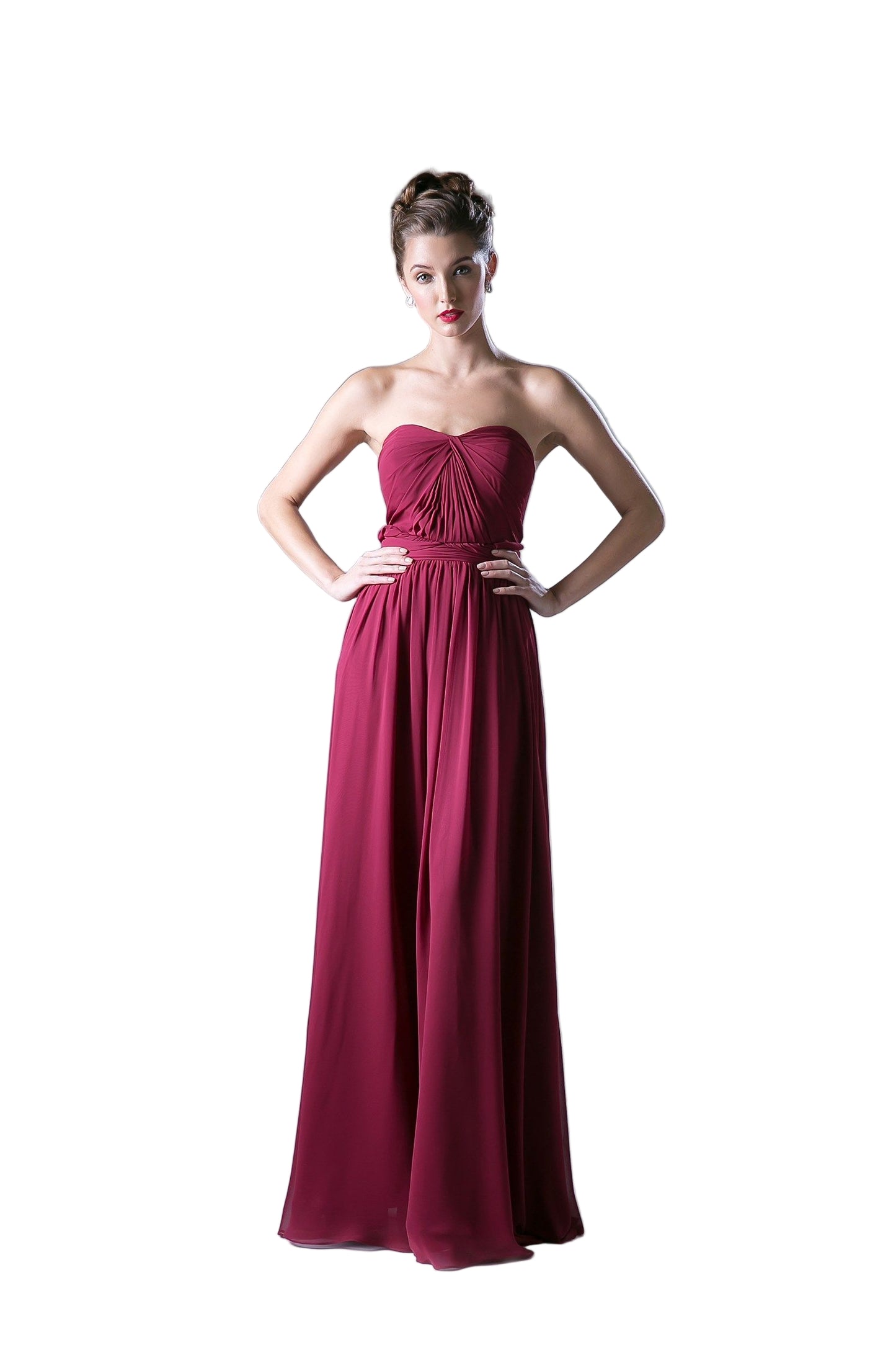 The Ladivine CF055 Convertible Dress in size 4 offers a sophisticated burgundy hue perfect for bridesmaids and bridal parties. Crafted from flowing chiffon, its convertible neckline provides versatile styling options, allowing each wearer to customize their look for an elegant and flattering fit. Designed for comfort and grace, this gown drapes beautifully, making it an ideal choice for formal events.

Size: XS (4)

Color: Burgundy