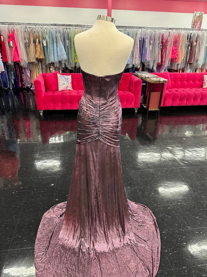 Jovani D5055 Size 12 Purple Shimmer Prom Dress Formal Evening Gown V Neck