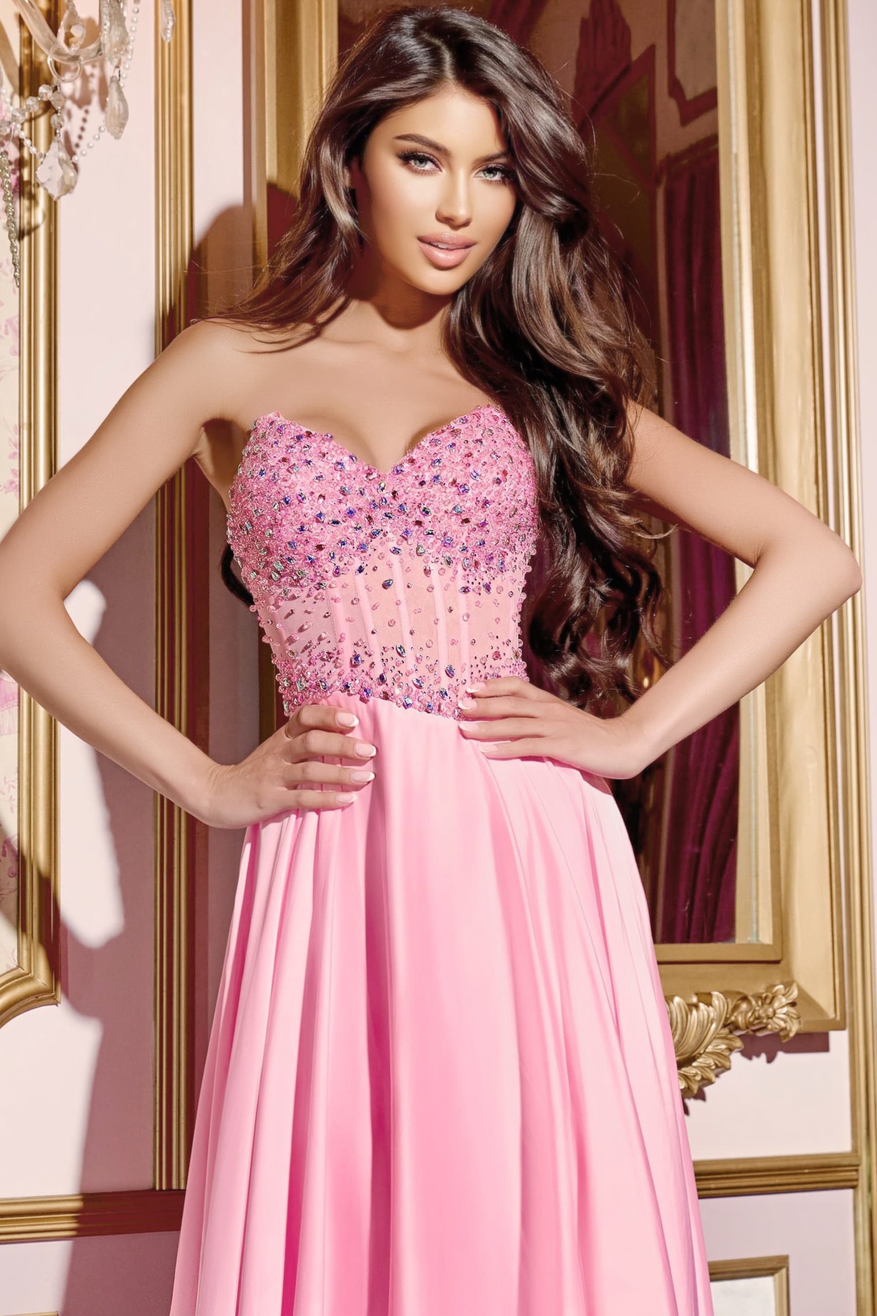 jovani pink cocktail dress Jovani Short Neon Pink Tight Sequin Dress