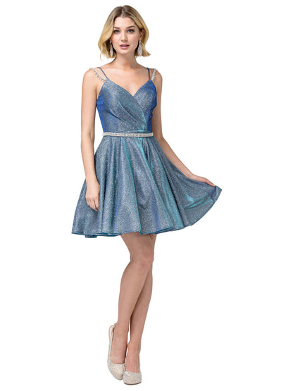 Dancing Queen 3173 Blue Short Dress size 4 Shimmer Cocktail