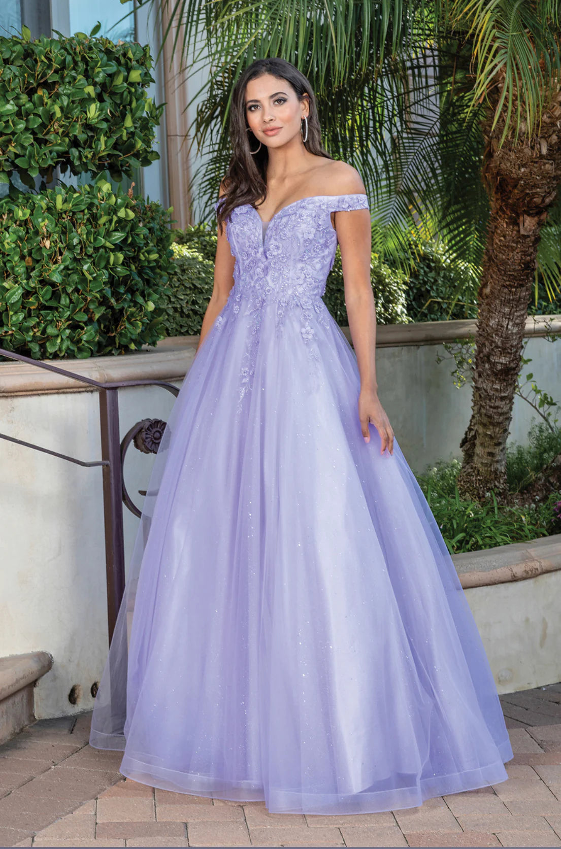 Dancing Queen 4316 Prom Dress Long a Line Off The Shoulder Shimmer Lace Ballgown L / Lilac Dancing Queen 4316 Prom Dress Long a Line Off The Shoulder Shimmer Lace Ballgown L / Lilac