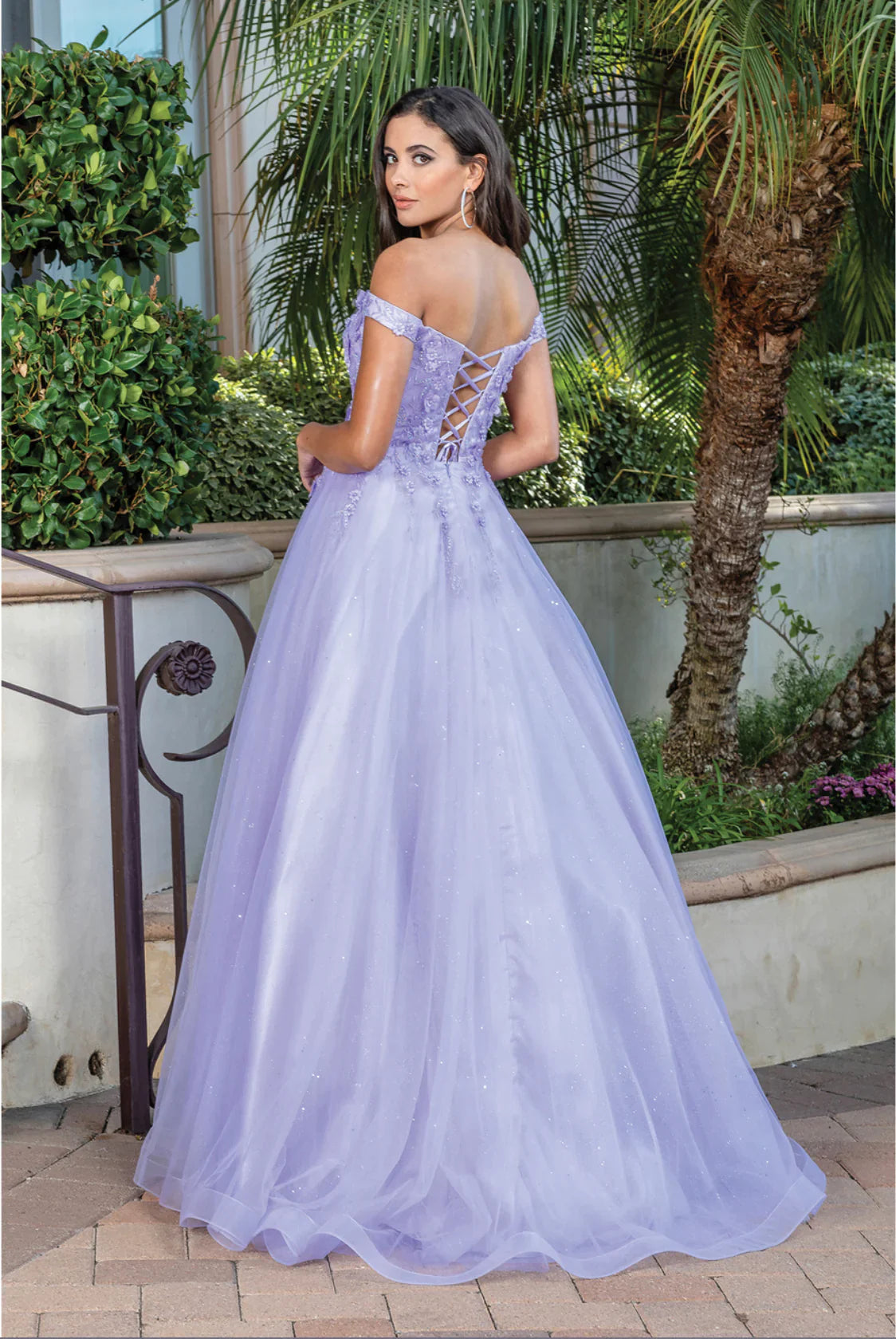 Elegant Off Shoulder Purple Tulle Long Prom Dress, Off the Shoulder Li –  abcprom
