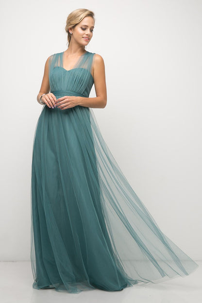 Ladivine ET322 Size 10 Eucalyptus Long Bridesmaid Dress Formal convertible Gown Bridal Party