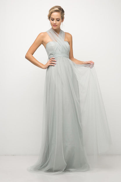 Ladivine ET322 Size 10 Eucalyptus Long Bridesmaid Dress Formal convertible Gown Bridal Party