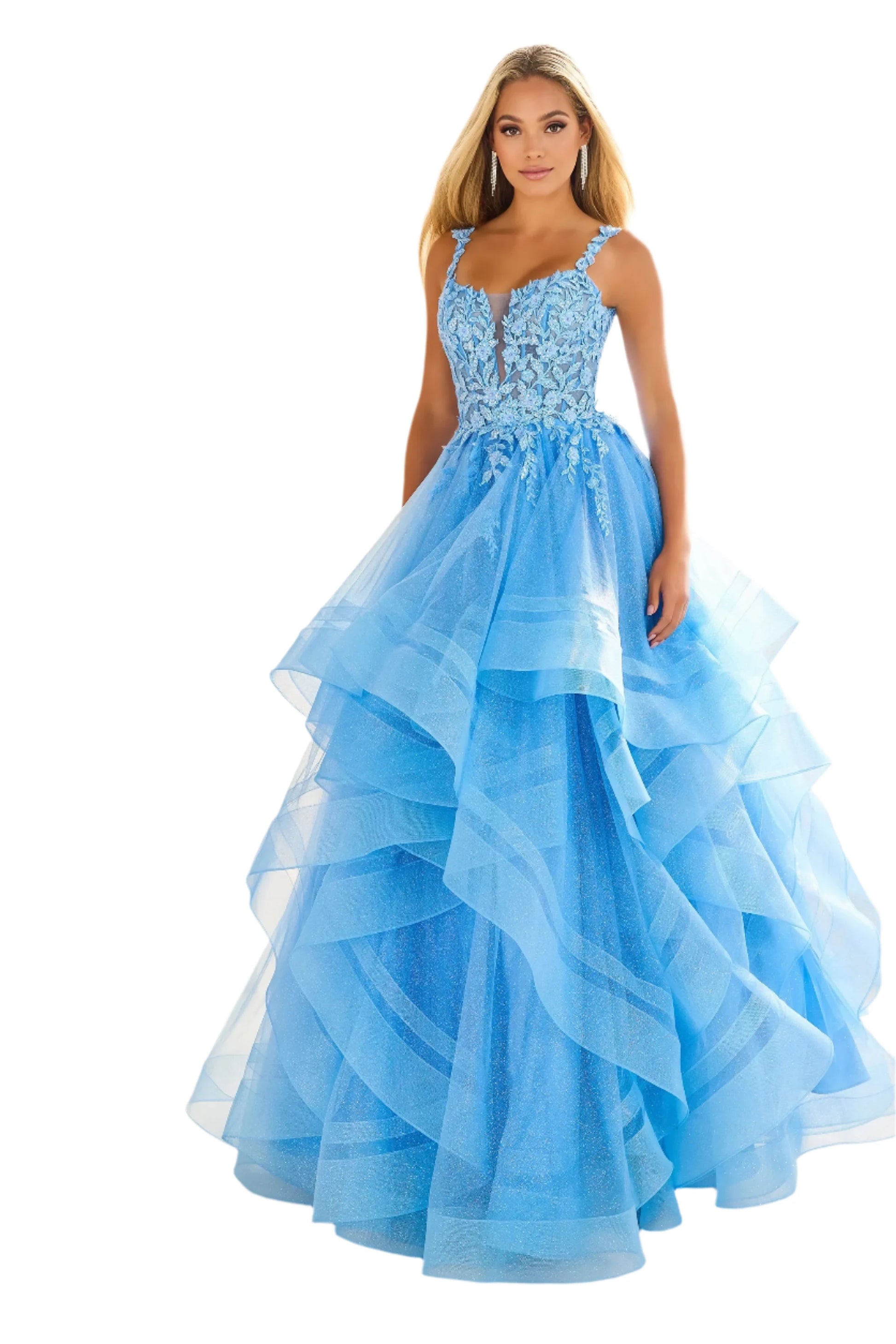 Ellie Wilde EW36035 Size 00 Lavender Sheer Lace Shimmer Ruffle Prom Dr Glass Slipper Formals Ellie Wilde EW36035 Size 00 Lavender Sheer Lace Shimmer Ruffle Prom Dr Glass Slipper Formals