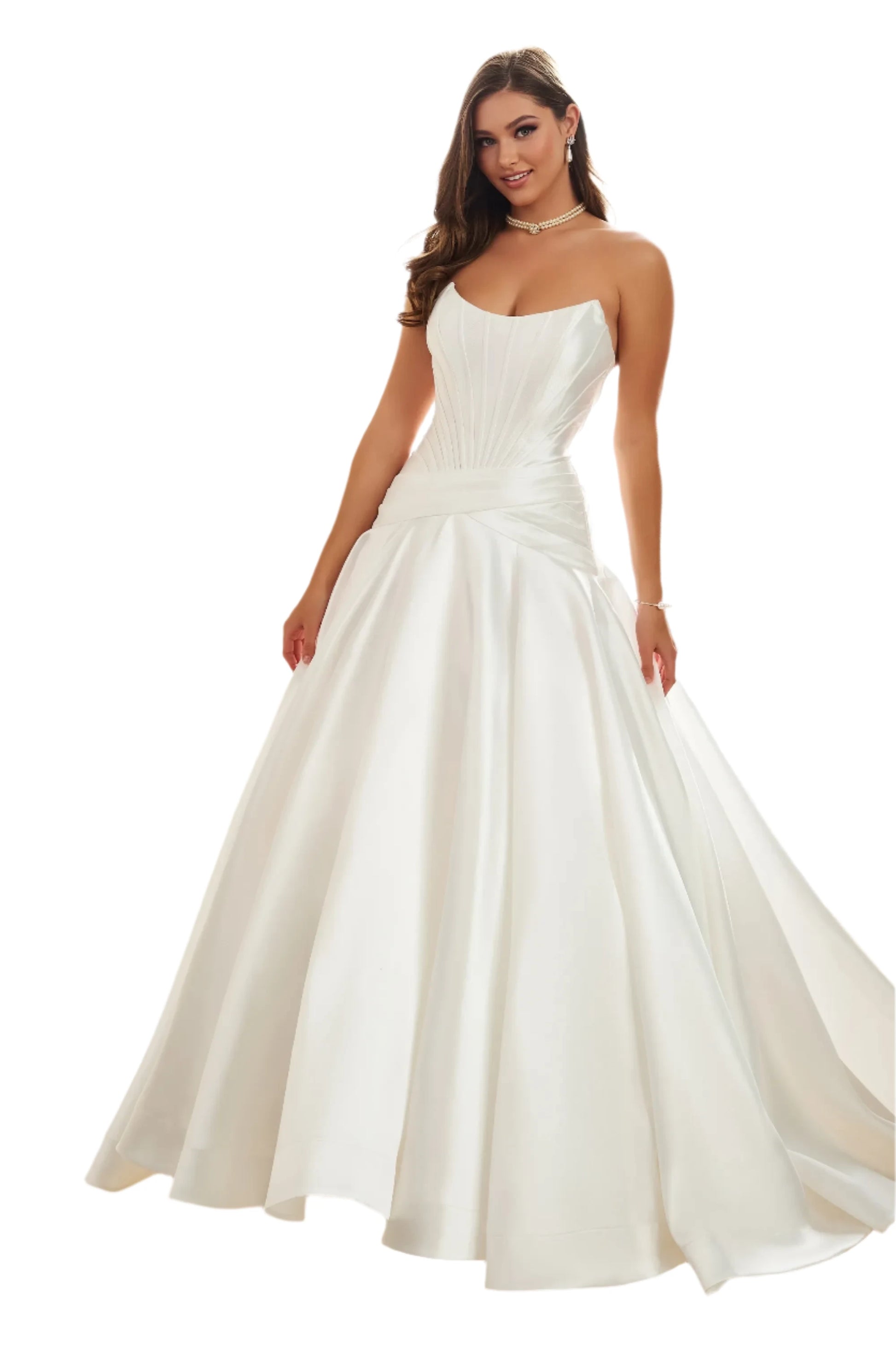 Ellie Wilde EW36105 Size 12 White Formal Dress Corset Wedding Ellie Wilde EW36105 Size 12 White Formal Dress Corset Wedding