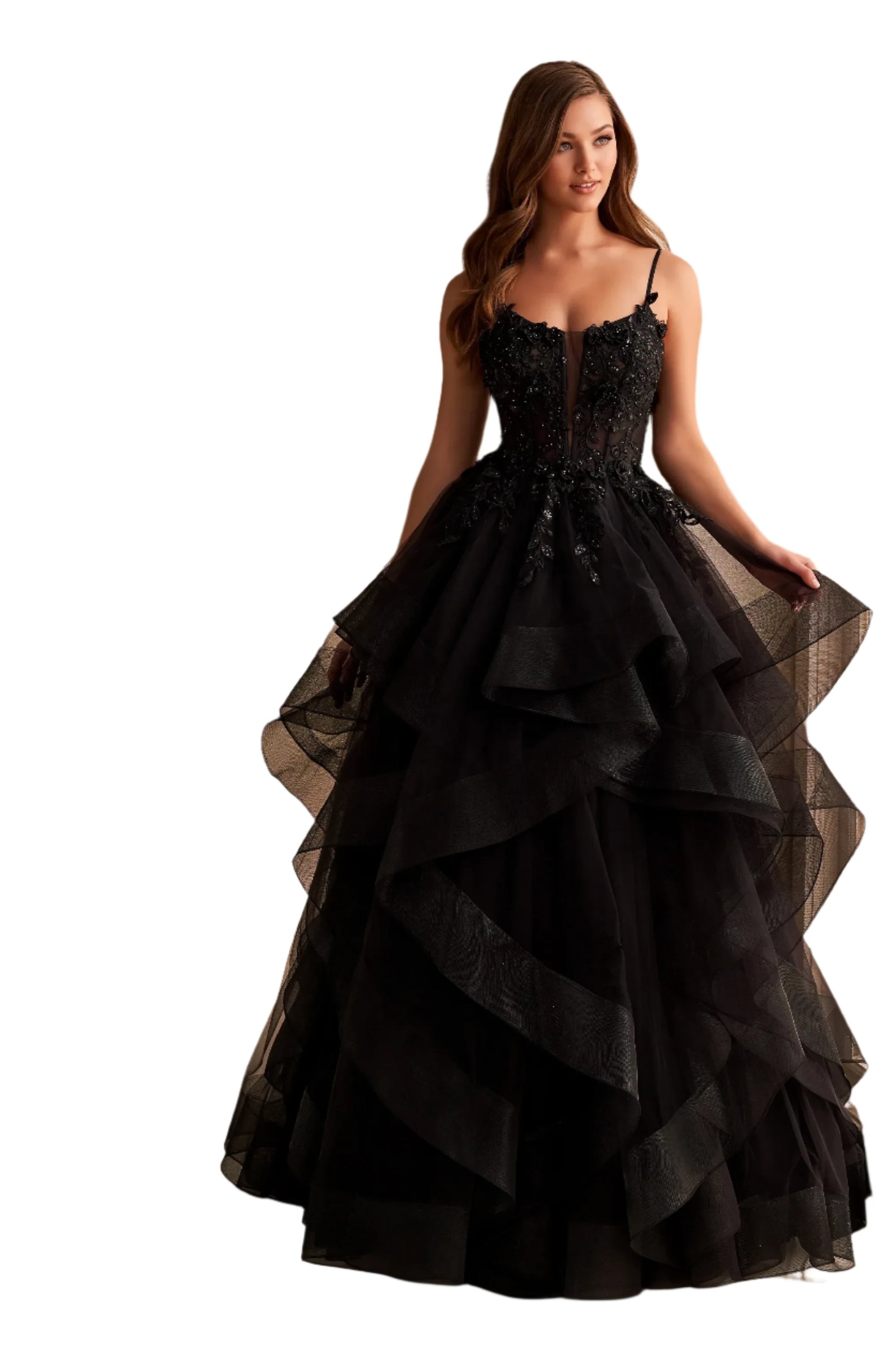 Ellie Wilde EW36225 Sheer Lace Corset Ball Gown Prom Dress Layer Corse Glass Slipper Formals Ellie Wilde EW36225 Sheer Lace Corset Ball Gown Prom Dress Layer Corse Glass Slipper Formals