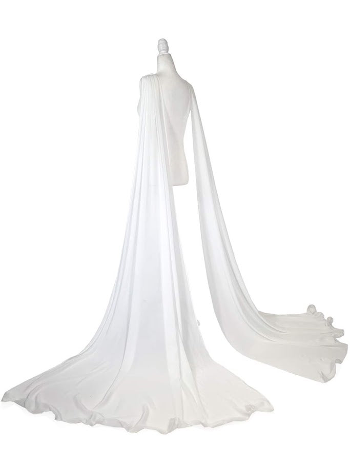 Elevate your formal attire with the Marc Defang 2013 Long Adult Chiffon Fly Away Cape Panels! Crafted with luxurious chiffon, these panels add graceful movement and a touch of elegance to any pageant or formal event. With expert design and quality materials, this accessory is a must-have for a polished and refined look.   Ladies ONE SIDE FITS ALL Individual piece 2 sides Fly Away capes Chiffon Material  Long length