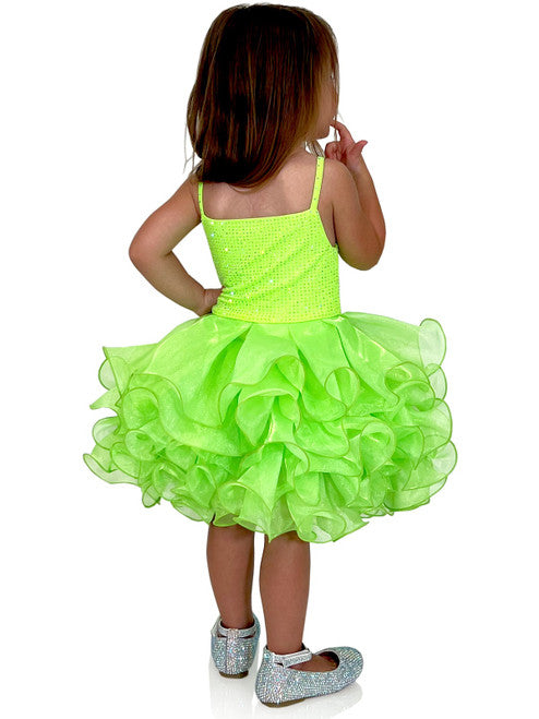 Enjoy dazzling elegance with Marc Defang 5144 Short Crystal Cupcake Pageant Dress. Showcasing gorgeous shimmer organza layered ruffle cupcake skirt, this dress is sure to make your little one feel like a royalty. Perfect for any special occasion, this beautiful gown is ideal for your baby or kids.  Sizes: 0M, 6M, 12M, 18M, 2T, 3T, 4T, 5T, 6T  Colors: Neon Green, Neon Pink