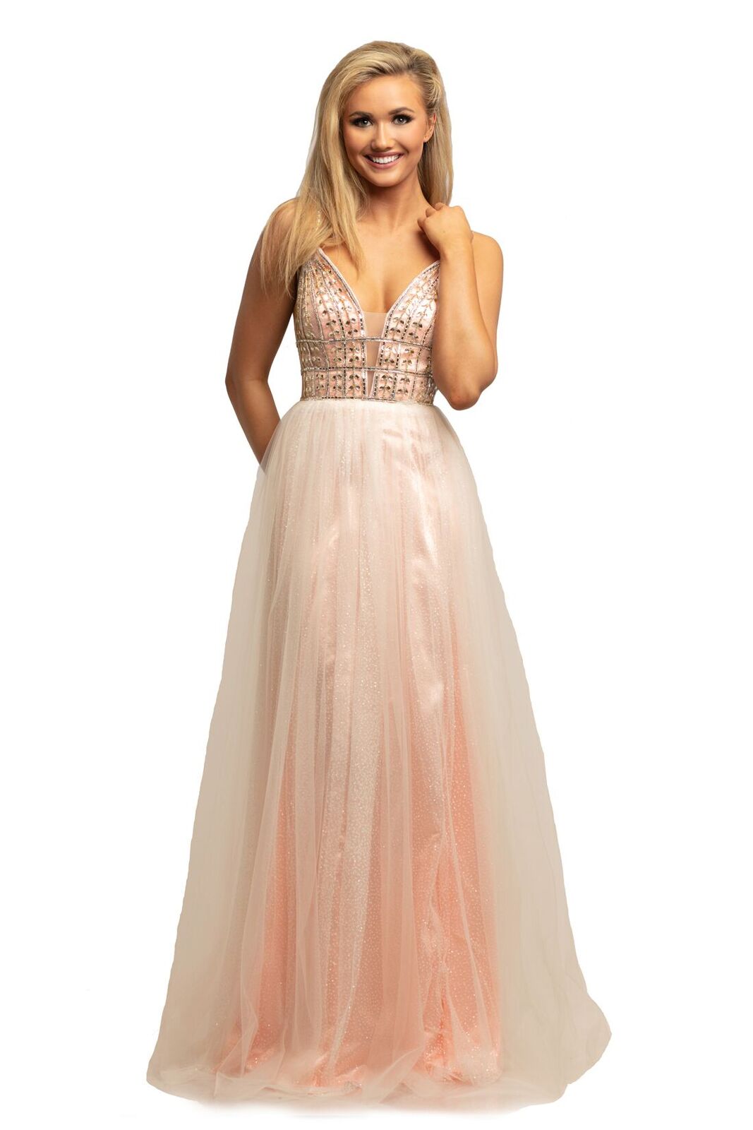Johnathan Kayne 2000 glitter prom dress Formal Pink Gown