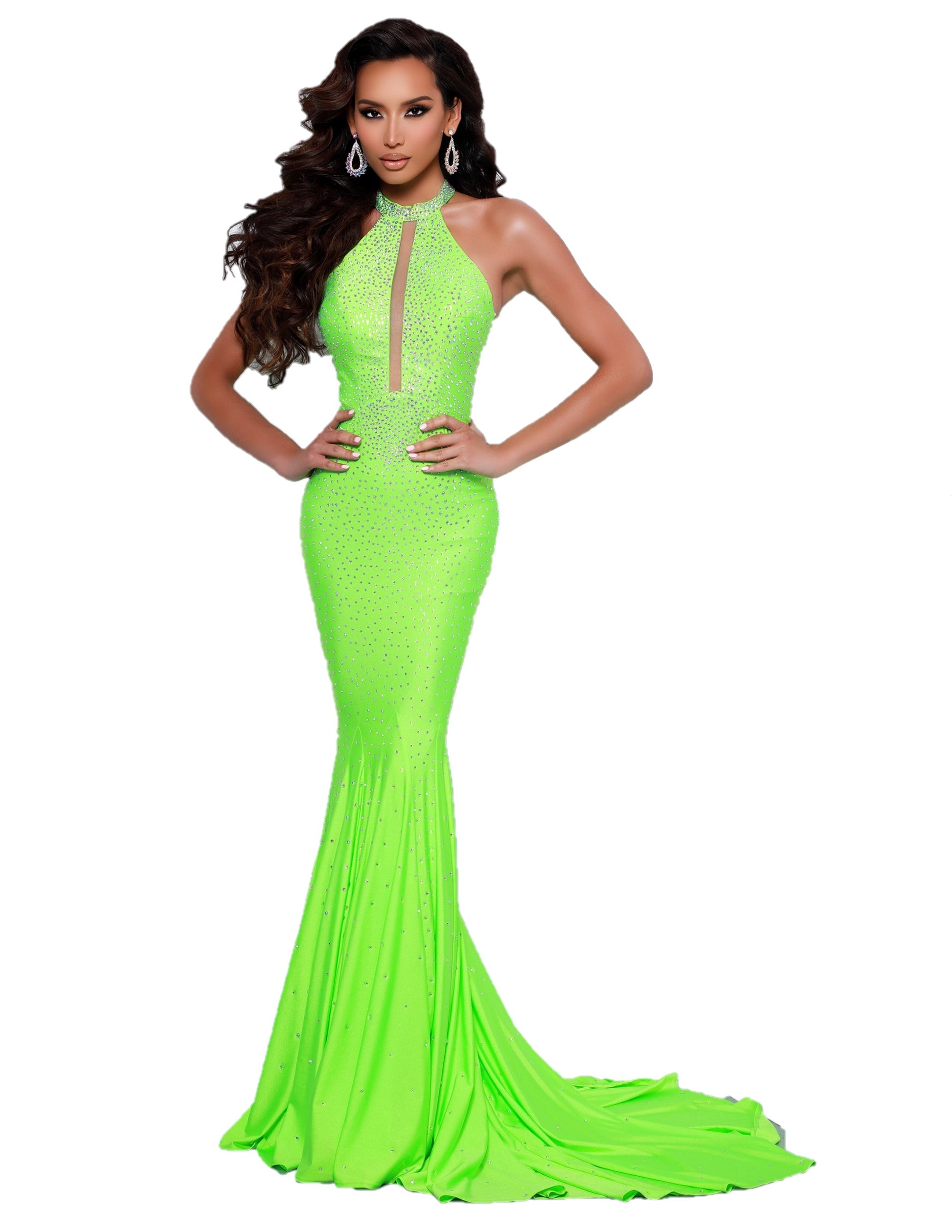 Johnathan Kayne 2037 Prom Dress Size 10 Lime - 1