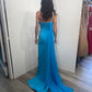 Jovani 08230 Pageant Dress Size 00 Turquoise Long High Slit