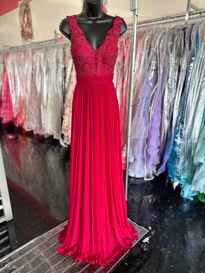 Jovani JVN67724 Size 00 Magenta Prom Dress Bridesmaid dress lace Formal