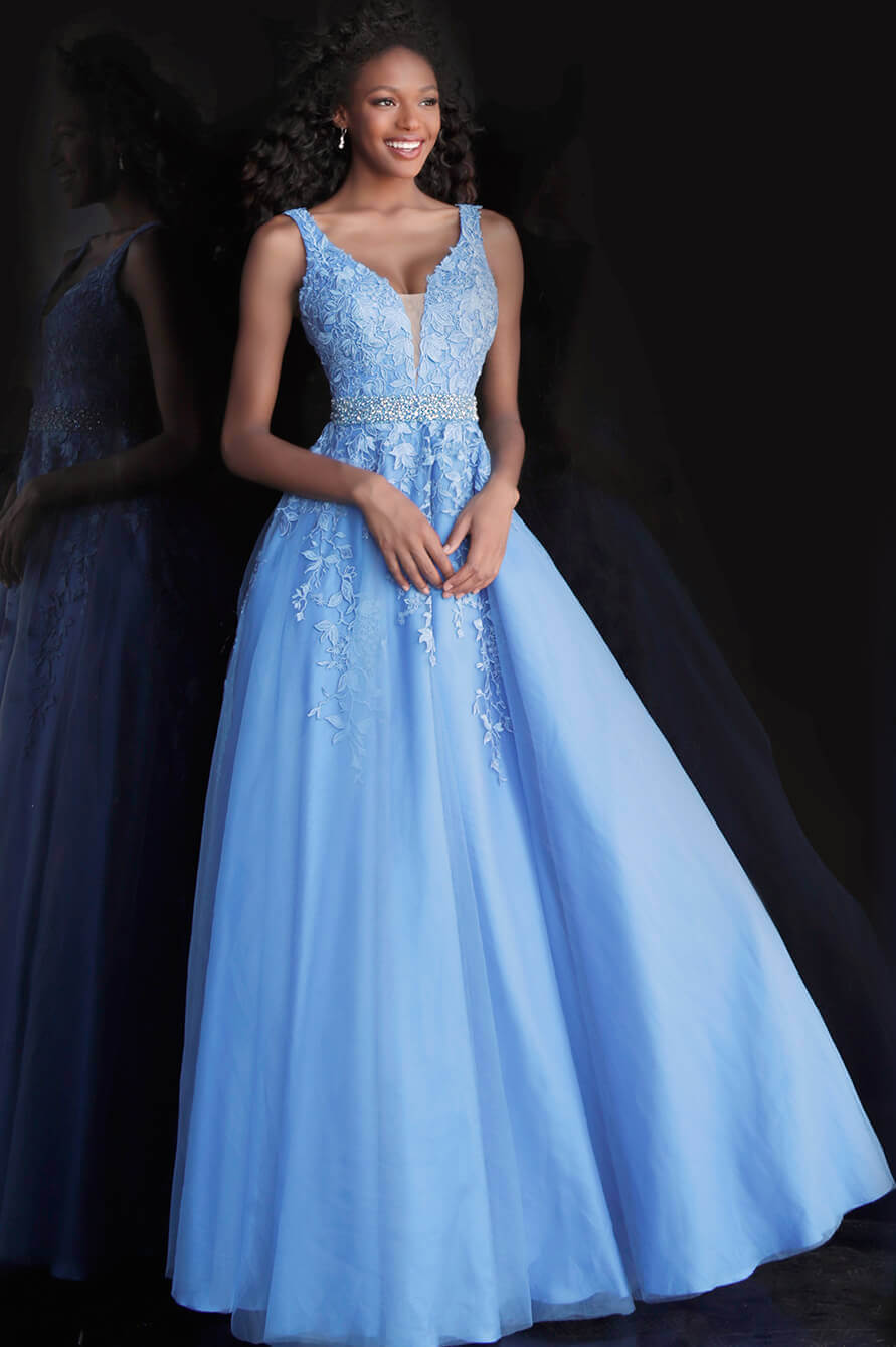 jovani blue lace prom dress Lace Fitted Jovani Dress 48994