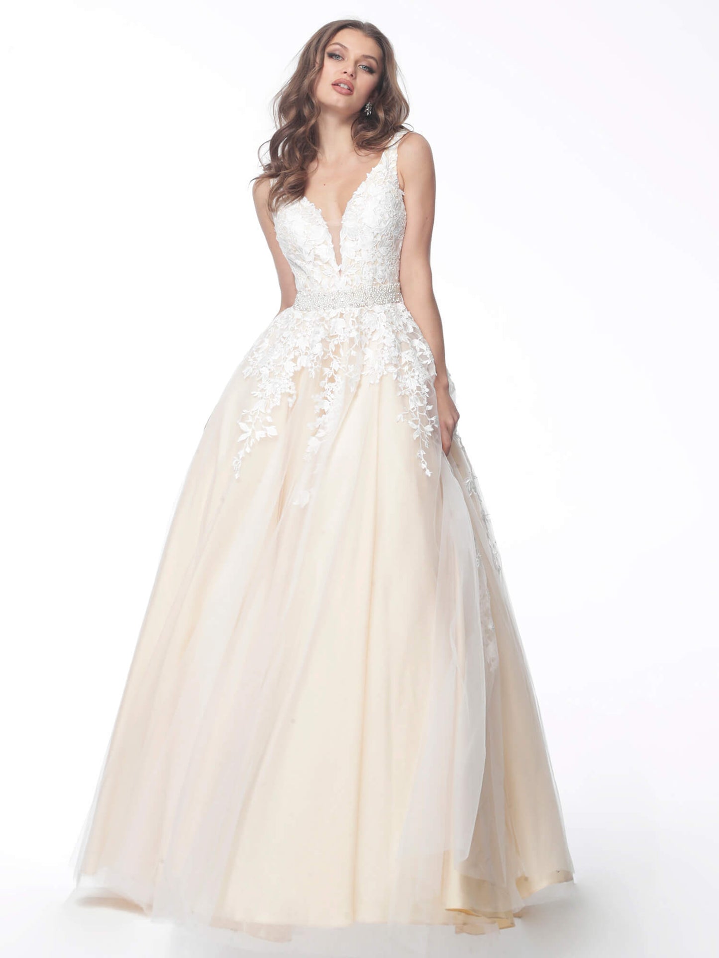 Jovani JVN68258 Size 0, 14 Hot Pink Long A Line Lace Prom Ballgown Dress Formal Plunging Neckline