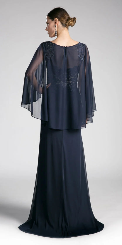 Ladivine 0C001 Size 10 Burgundy Mother of Dress Cape Shaw Lace Formal evening Gown