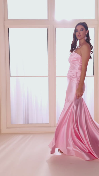 Ellie Wilde EW36045 Size 00 PINK Fitted Prom Dress Cut Out