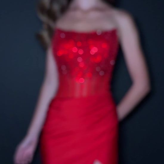 Make a grand entrance with ASHLEYlauren 12087 an elegant pearl beaded prom dress featuring a fully beaded bodice with dazzling press-on sequins. The figure-flattering silhouette showcases a ruched side slit skirt with a sweeping train, perfect for proms, galas, or formal occasions.

Available in Lilac, Black, Ice Pink, Sky, White, Red, Pink
Ideal for Proms, Galas, Formal Occasions
Jersey Fabric with Press-On Sequin Beading, Fitted Bodice, Ruched Side Slit Skirt, and Sweeping Train

This gown offers a fitted