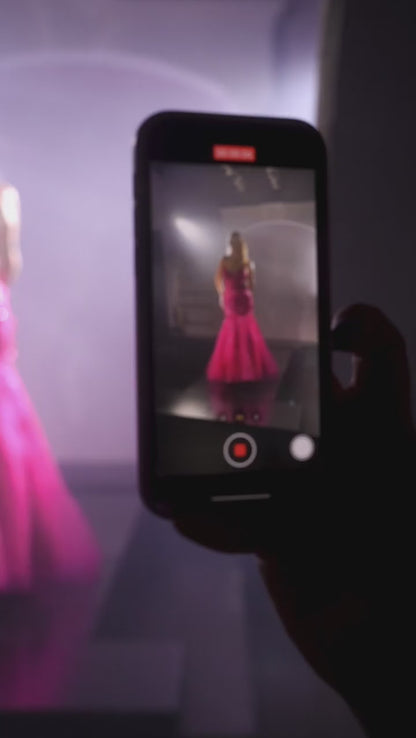 Ladivine CM328 Size 8 Royal Floral Mermaid Glitter Prom Dress Corset Formal Gown Sequin Shimmer