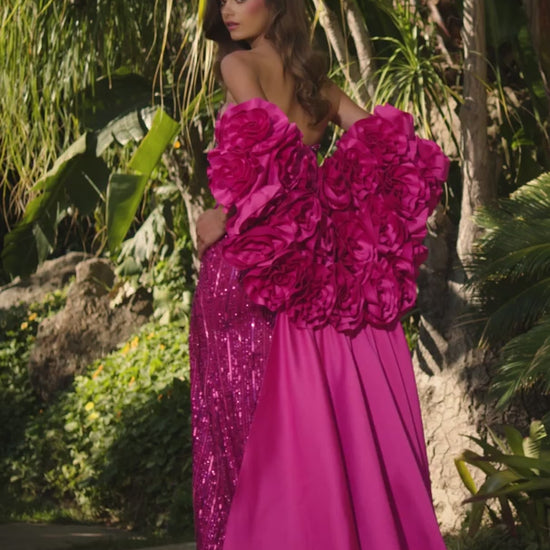 ASHLEYlauren Style 12040 is a dramatic, couture-inspired satin cape featuring an opulent ruffled floral neckline and an elegant sweeping train. This cape is perfect to add to any ASHLEYlauren dress. Designed to elevate photoshoots, pageants, and special-event entrances, this statement piece adds instant glamour and breathtaking movement. A showstopping layer that transforms any look.

Available in Taupe, Mauve, Black, Blush, Fuchsia, Ivory, Lilac, Navy, Red
Ideal for Photoshoots, pageants, stage entrances, 