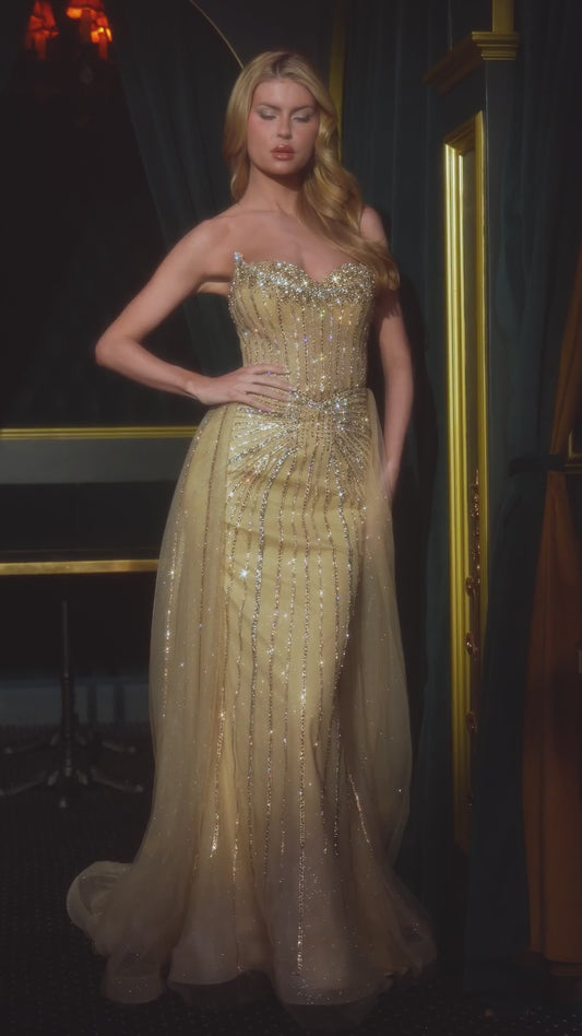 Crystal Prom Dress Pageant Overskirt Formal Gown Glass Slipper Formals