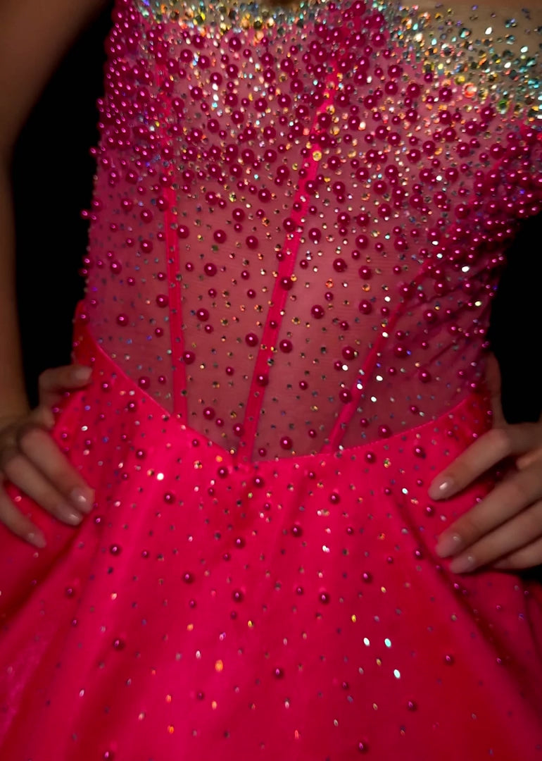 Elevate your evening with the Ashley Lauren 4927, a short flared cocktail gown that blends elegance and modern charm. Featuring a sheer beaded corset bodice, this dress offers a delicate sparkle that enhances your silhouette. Crafted from smooth satin, its flared skirt adds graceful movement, perfect for homecoming or special occasions. This gown combines&nbsp; refined details with a flattering fit to ensure you stand out with timeless sophistication.&nbsp; Stand out at any formal or cocktail event with ASH