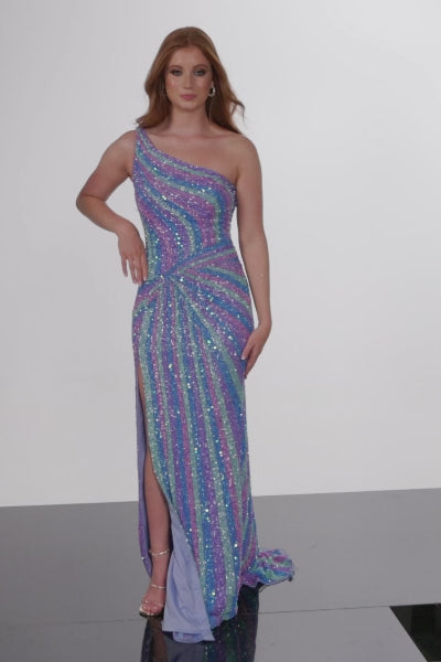 The Jovani 24607 is a dazzling and stylish formal gown designed to make a striking statement at your special event. Here's a detailed description of this captivating dress. The gown features a high slit, which not only adds an element of allure but also allows for ease of movement and graceful walking.