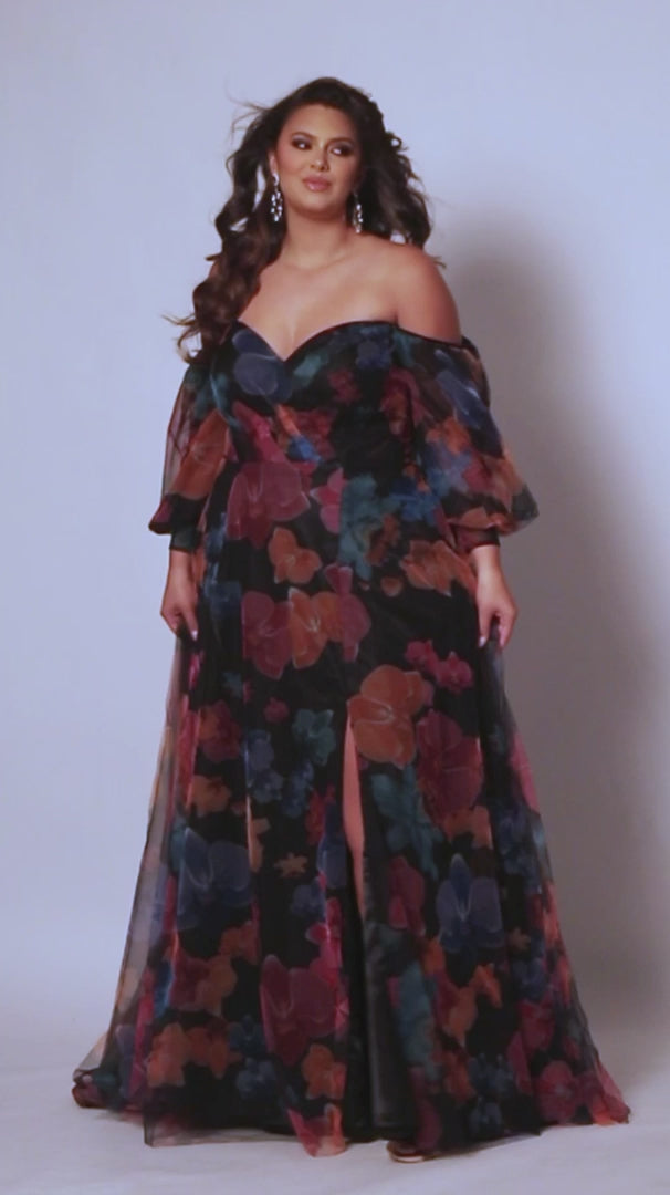Sydneys Closet SC7386 Prom Dress - Multi-Floral