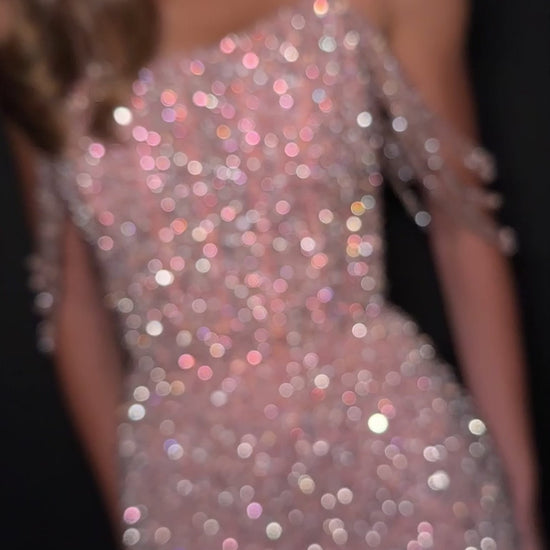 Look Fabulous in this Ashley Lauren 11598 Formal Dress fully encrusted with pearls and crystals featuring an off shoulder design and a matching choker. Perfect for Prom, Pageants, Red Carpets Events, Wedding &amp; more!