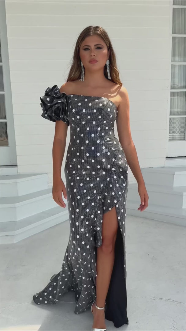 Jumpsuits Prom Dresses Detachable Skirt Evening Gown One Shoulder Side Slit  2pcs