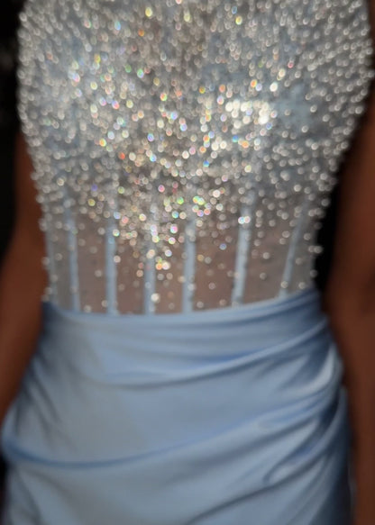 Ashley Lauren 4923 Pearl Crystal Corset Homecoming Dress