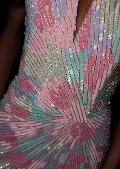 Ashley Lauren 4894 Mini Dress Short Sequin Cocktail Dress