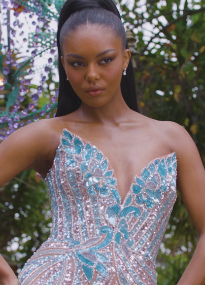 Ashley Lauren 11236 Beaded Sequins Prom Dress Pageant Gown