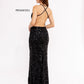 Primavera Couture 3295 Black Prom Dress Size 000 V Neckline