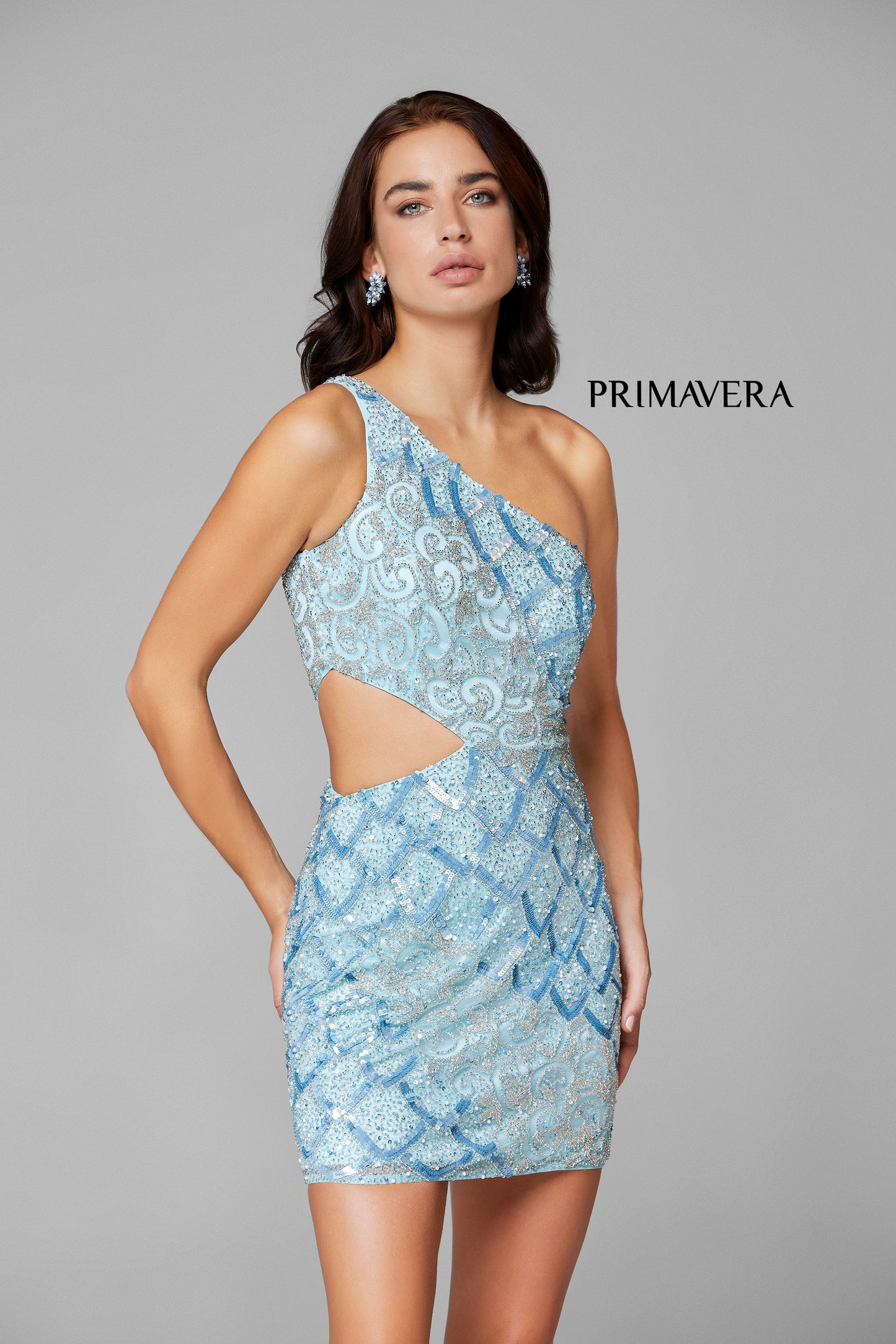Primavera-Couture-3504-Powder-Blue-Cocktail-Dress-Front-Fitted-Short-Sequins-Dresses-Glass-Slipper-Formals-Lake-City-Florida