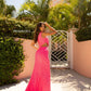 Primavera Couture 3729 Neon Pink Prom Dress Size 000 6 One