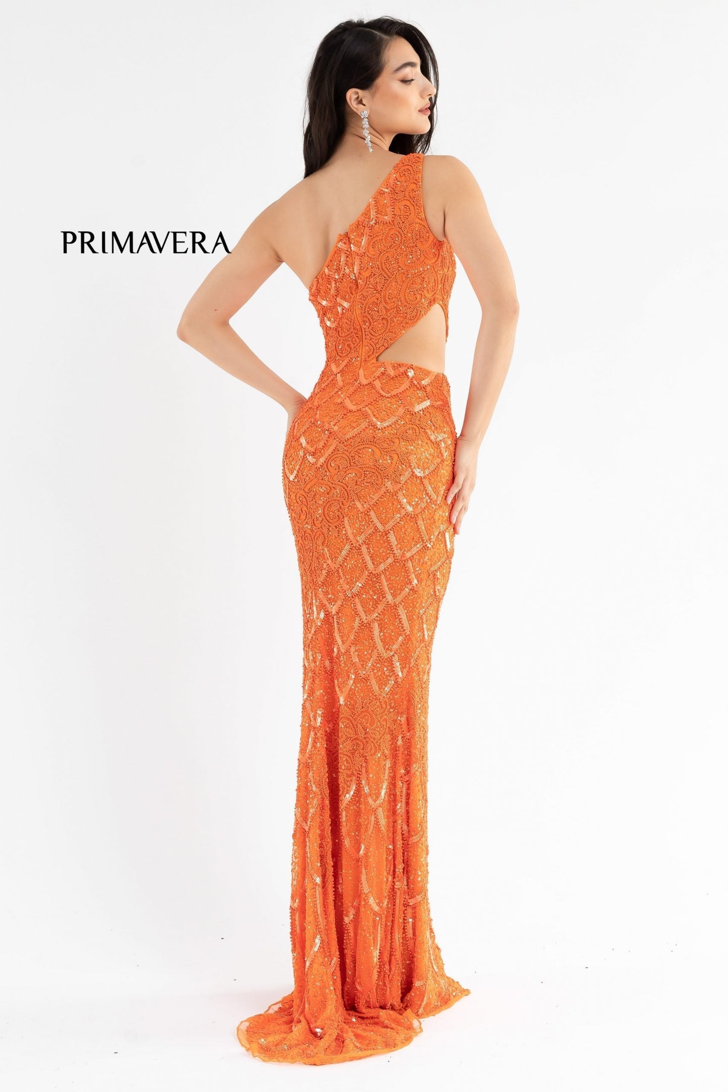 Primavera Couture 3729 Prom Dress One Shoulder Iridescent