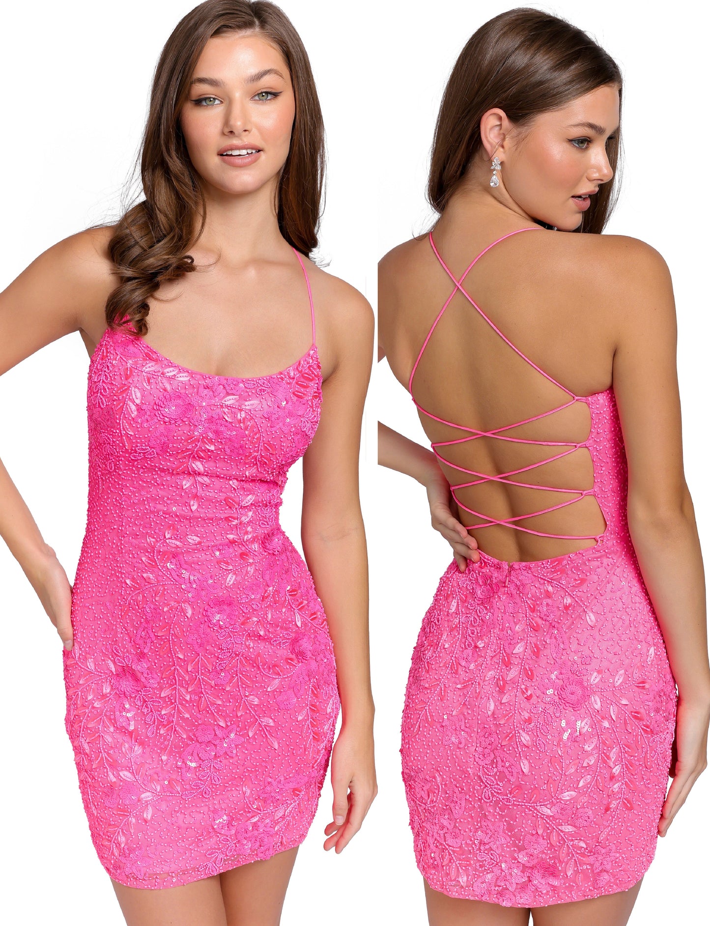 Primavera Couture 3816 Short Homecoming Dress Fitted Sequin